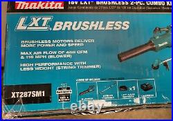 Makita XT287SM1 18V LXT Brushless Combo Kit Blower XBU03 Trimmer XRU23 New