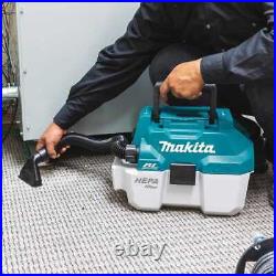 Makita XT288T 18V LXT Cordless 2 Pc Combo Kit (5.0 Ah) + 18V HEPA Wet/Dry Vacuum