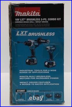 Makita XT288T 18 Volt LXT Lithium-Ion Brushless Cordless 2-Piece Combo Kit