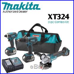Makita XT324 A Grade 18V LXT LiIon Cordless 3Pc. Combo Kit (3.0Ah) withWarranty