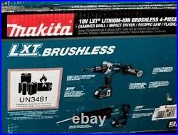 Makita XT450T 18V Cordless 4 piece Tool Combo Kit. Brand new unopened box