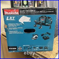 Makita XT510SM 18v Lithium-Ion LXT Cordless 5 Piece Combo Kit Set