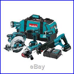 NEW Makita LXT601 18v LXT Lithium-Ion 6 Piece Combo Full Kit OPEN BOX Never USED