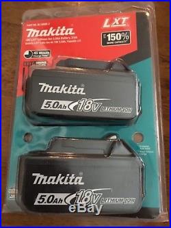 New (2 Pack) Genuine Makita 5.0Ah BL1850B-2 18V LXT Lithium-Ion Battery BL1850B