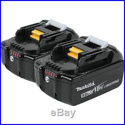 New Makita BL1850B 18V 5.0Ah Lithium Ion Battery 2 Batteries BL1850-2 BL1850B-2