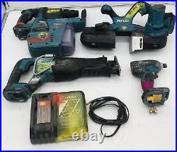 Set of 6 Makita Power Tool Dust Extractor Saw Hammer Drivers & 18V Charger